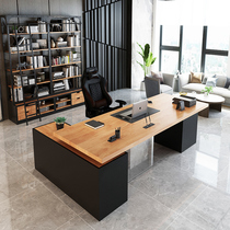 LOFT Nordic solid wood boss desk desk general manager desk office industrial wind computer table and chair combination