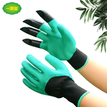 Digging and transplanting non-slip anti-stab planting gardening gloves breathable and wear-resistant agricultural gloves thickened labor protection gloves