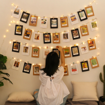 Girl heart bedroom dormitory room layout creative photo hanging wall hemp rope clip Net red ins photo wall decoration