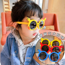 Children sunglasses polarized anti-UV sunglasses female baby boy girl silicone sunglasses leather kachu glasses