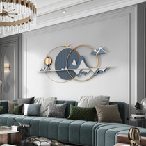 New Chinese style modern minimalist restaurant sofa TV background wall decorations pendant light luxury wrought iron wall decoration