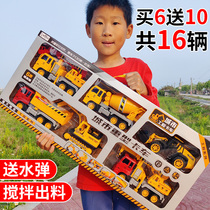 Large engineering vehicle toy set Dump excavator bulldozer fire mixer crane boy all kinds of cars
