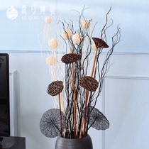 Longliu dried flower decoration ornaments living room furnishings new Chinese home decoration flower arrangement vase bouquet Lotus real flower