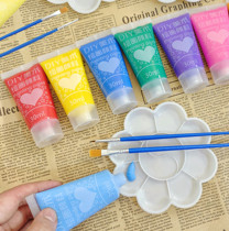 Pigment Set 12 color 24 color children DIY painting graffiti painting brush brush mushroom bar kindergarten