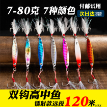 Double hook far throw small iron plate Luya bait sea fishing freshwater sequin vib bait cocked mouth bass Mandarin fish kill fake bait