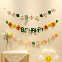Korean ins wind net red pull flag pull flower booth forest birthday decoration party props background wall scene layout
