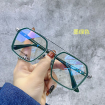 Chen Weiting with the same anti-blue frame men's suit thug big face pure titanium myopia glasses with degree female frame tide