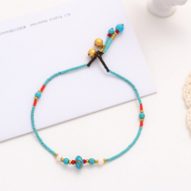 GIRASOL National Wind ins cold wind bells hand-woven turquoise unique anklet female 2021 New Tide