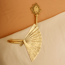  American curtain decoration brass hook fan wings Retro gold art Nordic original design Light luxury wall hook