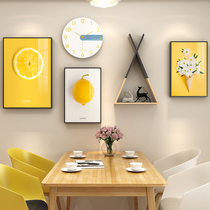 Modern minimalist restaurant decoration painting fruit dining room wall hanging painting Nordic dining table background wall warm clock mural