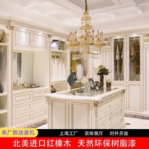 Shanghai whole house custom solid wood wardrobe Bedroom light luxury wardrobe custom American walk-in cloakroom A31