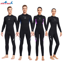 DIVESAIL diving suit female 3mm male cold-proof warm conjoined deep diving wet coat snorkeling surfing full body swimsuit