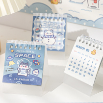 Mini desk calendar 2022 creative ins Wind cartoon calendar student desktop small ornaments note coil calendar