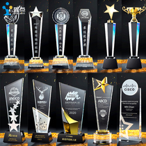 Crystal Trophy Custom Basketball Football Medals Customized Championship Gold Medal Five-pointed Star Thumbs Medal Free lettering