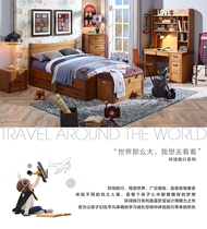 Ximengbao Furniture Children 1 2 1 35 1 5 1 8 m bed American all solid wood pine bed global travel