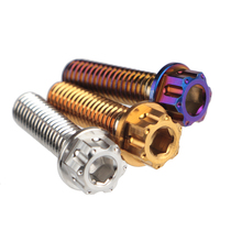 m6 stainless steel 304 inside and outside hexagonal screw gold burning titanium modified electric motorcycle brake top pump 20mm long