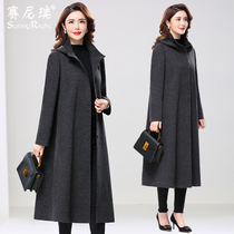 Mother Noble trench coat womens coat sainri 2021 autumn and winter new size hooded middle-aged loose long jacket