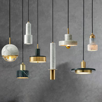 Brass marble small chandelier light luxury Nordic simple modern restaurant bedroom minimalist bar counter single head bedside chandelier