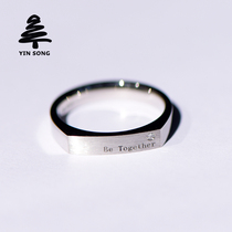 Customized letter lettering diamond ring Silver Pine jewelry Pt900 platinum men and women couples ring wedding diamond ring