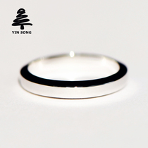 Trapezoidal plain ring Pt950 platinum ring Simple glossy white gold men and women couples ring custom wedding jewelry