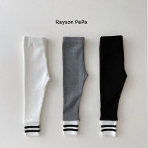 Spot Raysonpapa Korean boy clothing spring autumn 100 lap elastic beating bottom pants boy girl baby bunches long pants