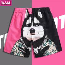 Tide brand ins Wind seaside beach pants men quick dry husky print pants couple shorts hot spring swimming pants