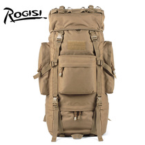 ROGISI 65L outdoor mountaineering bag waterproof travel mens and womens shoulder backpack Marching Rucksack BN-008