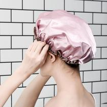 Double waterproof shower cap Adult female bathing long hair cover shower head cover hat hair cover anti-fume hair cap