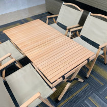 Beech Wood Egg roll table outdoor table folding table self driving tour portable camping picnic table and chair camping supplies