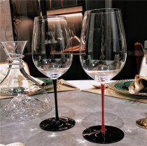 High-grade red Rod black red bow tie crystal wine wine super large Bordeaux Burgundy couple French big belly Goblet