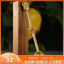 Tibetan Buddhist instruments pure copper fire for the protection of the spoon basin curse wheel Cross Fire for spoon household goods handicrafts
