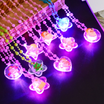 Christmas glowing necklace with rope snowman glitter children small gift Christmas Eve gift kindergarten decorations