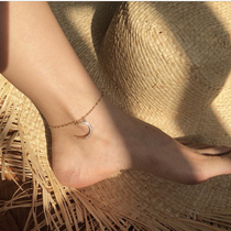 Advanced sense light luxury moon anklet female summer 2021 New Tide ins Net Red Diamond niche temperament explosive foot chain