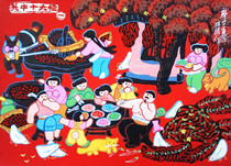 Oil splashing spicy a dish of Shaanxi eight major monsters Liu Fengtao Huxian peasant painting size 52x38cm