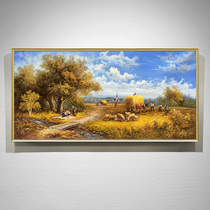 Original American landscape hand-painted oil painting living room decoration painting sofa background wall rural European style mural painting murals harvest