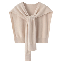 Produced in Ordos city 100% pure cashmere shawl womens air conditioning shirt with solid color knitted shoulder scarf summer