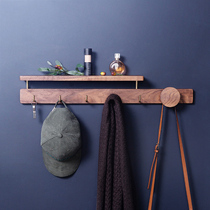 Hanging Wall porch coat rack entry creative adhesive hook solid wood clothes hanging simple entrance shelf
