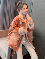 Lamb cotton coat women winter 2020 new Korean students loose Joker uniform