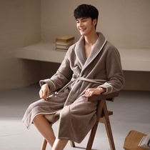 Multi-Latin American robes men winter long thick plus velvet warm home clothing coral velvet pajamas men 2021 New