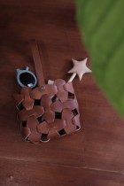 FOCUSONE CRAFT hand-tanned cowhide vintage pattern woven hand-carried childrens summer parent-child bag