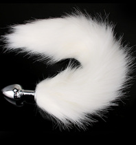 White Fox fox tail back court metal anal plug alternative toys sex toys female trumpet dog tail anal plug