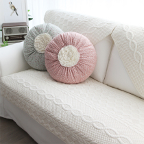 Vegetarian Twist Flowers Vines Pure Cotton Cloth Art Sofa Cushion All Season Universal Sofa Backrest Towel Sofa Cover Towel Customize