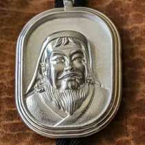 Sterling silver Genghis Khan statue pendant