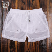 Light beach pants mens transparent light and thin loose ins shorts home pants vacation quick dry beach pants