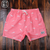 Beach pants Mens speed Dry can be launched with lined pink Nuisance Sharks Holiday Loose Men Spa Trunks