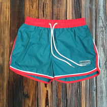 Hot spring men low-waisted swimming trunks three-point fitness shorts quick-drying solid color beach pants flat corner loose Beach swimming pants men