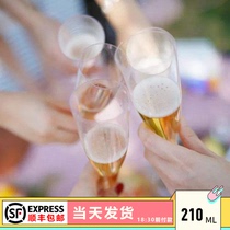 Disposable champagne cup red wine bubble chicken tail tall plastic wine glass birthday gathering banquet supplies picnic