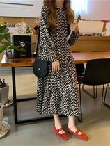 Lecea Alice black polka dot dress 2021 summer New loose polka dot big swing skirt dress women