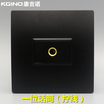 Black 86 type one microphone socket panel screwing single hole 6 35 microphone audio multimedia wall panel