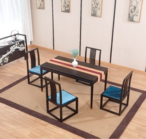 New Chinese solid wood dining table and chairs Combined sample plate room Zen Furniture Modern small family style Restaurant minimalist dining table and chairs